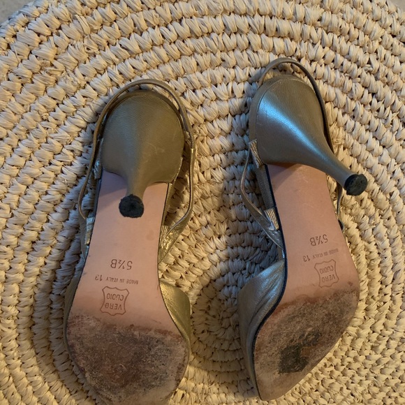 Vintage Paloma Italian gold leather Slingback Stiletto- See pictures 🎊🎊🎊 - Picture 7 of 9
